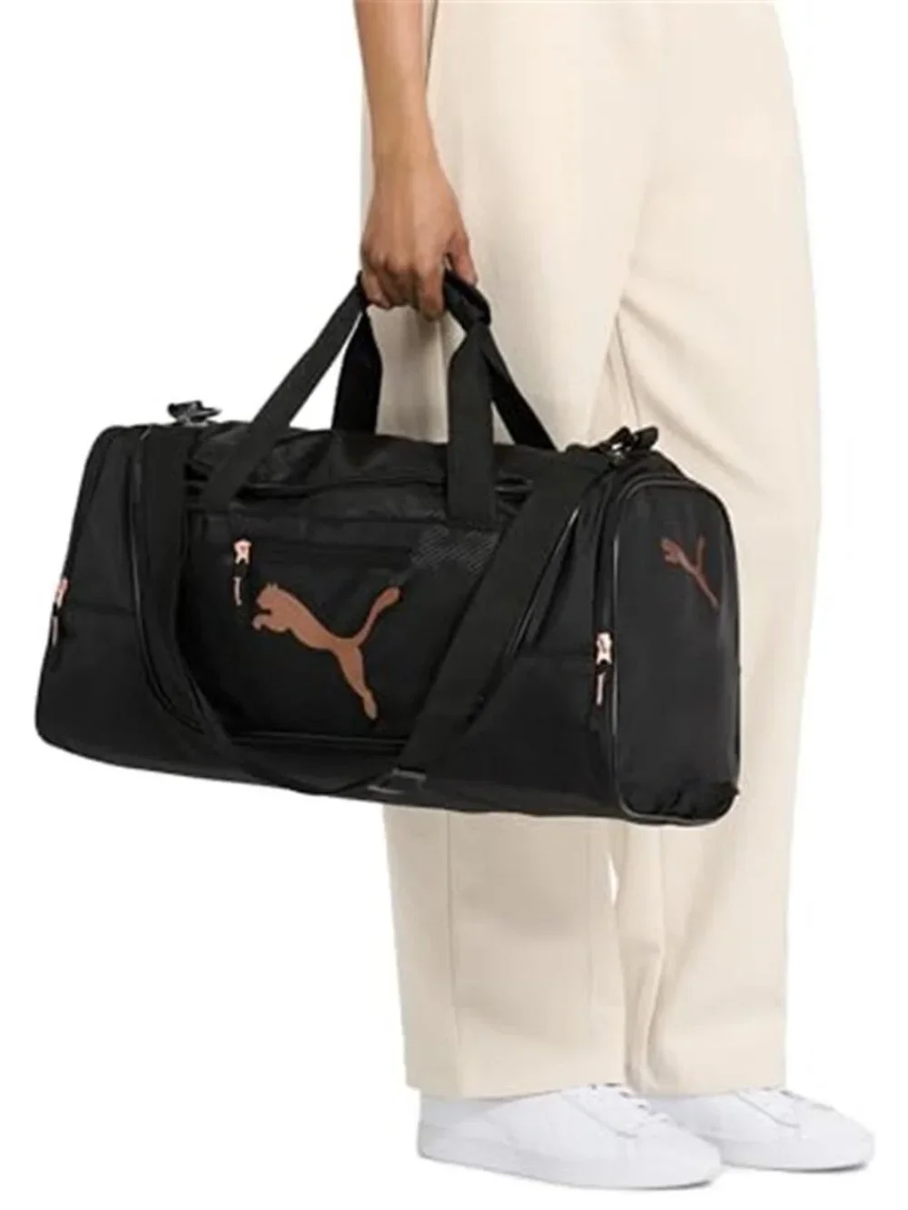 Travel Duffel Bag With Shoe Compartment Side Pockets Gym Overnight Weekender